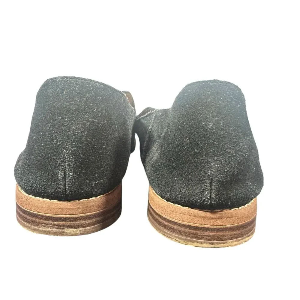 Franco Sarto Black Suede Tassel Loafers Women’s Size 9.5 Slip-On Flats comfort